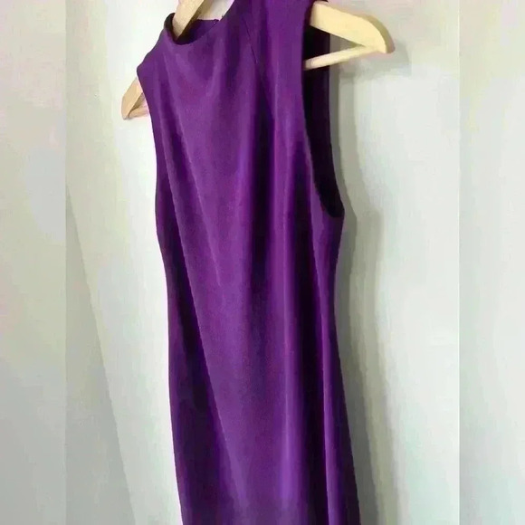 Alice + Olivia Womens Purple Mock Neck Romantic Midi Party Evening Dress 0 - Picture 11 of 11